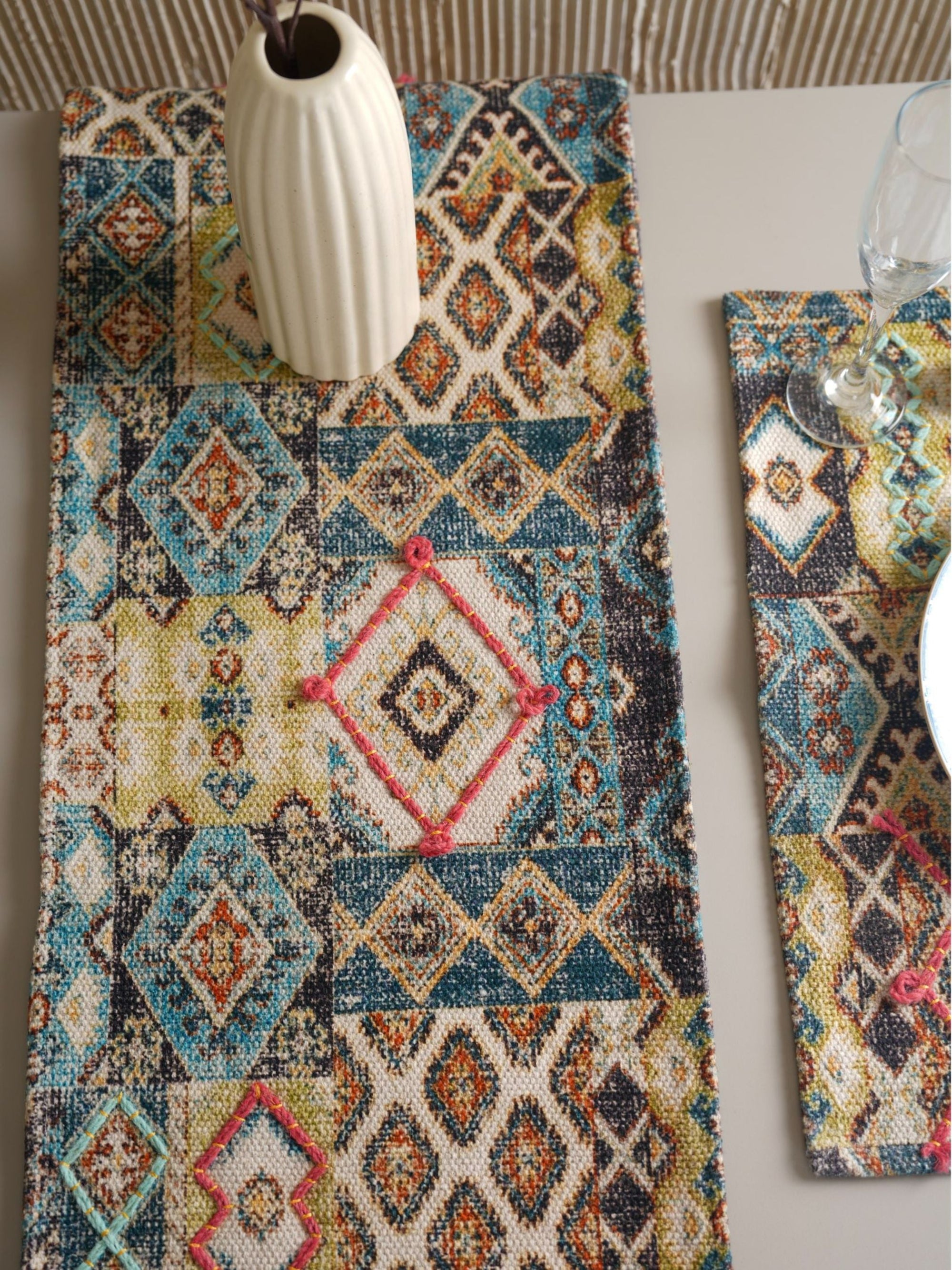 Table Runner - Handloom Vivid Bloom