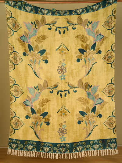 Bird & Bloom Embroidered  Throw