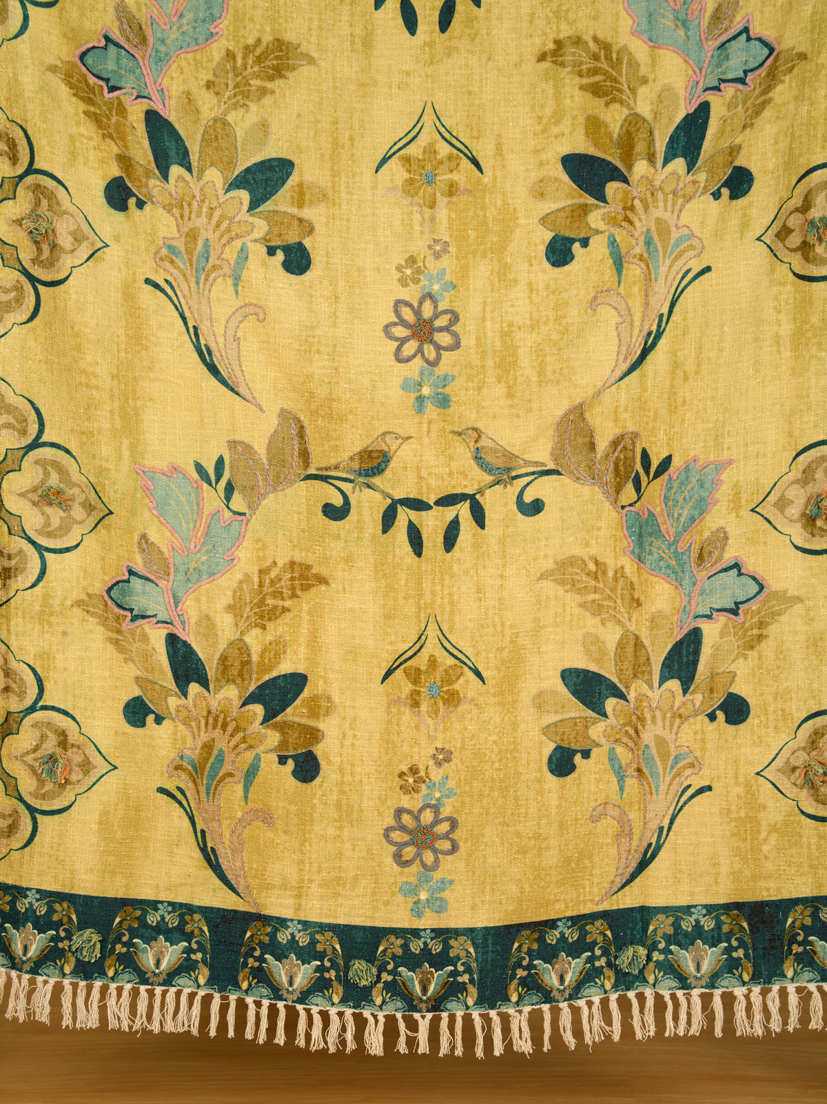 Bird & Bloom Embroidered  Throw