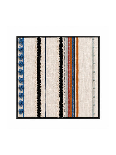 Boho striped textured Block Printed Embroidered Wall Frame
