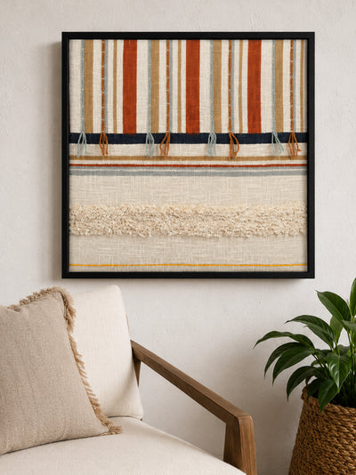 Dessert stripe block print embroidered wall frame