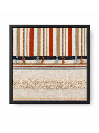 Dessert stripe block print embroidered wall frame