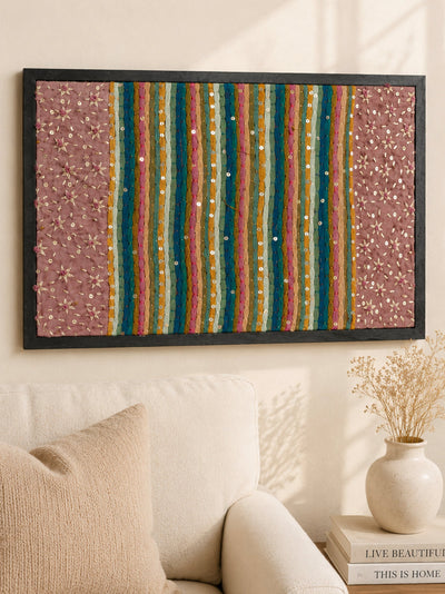 Celestial Stripes Sequin Embroidered Frame
