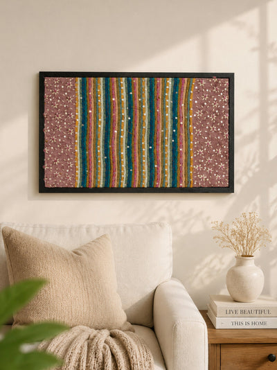 Celestial Stripes Sequin Embroidered Frame