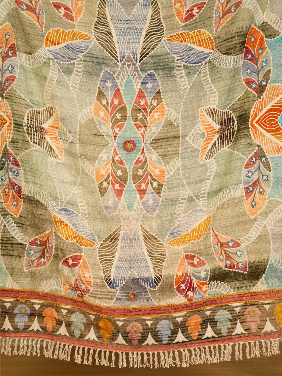Meadow Leaf Embroidered Throw