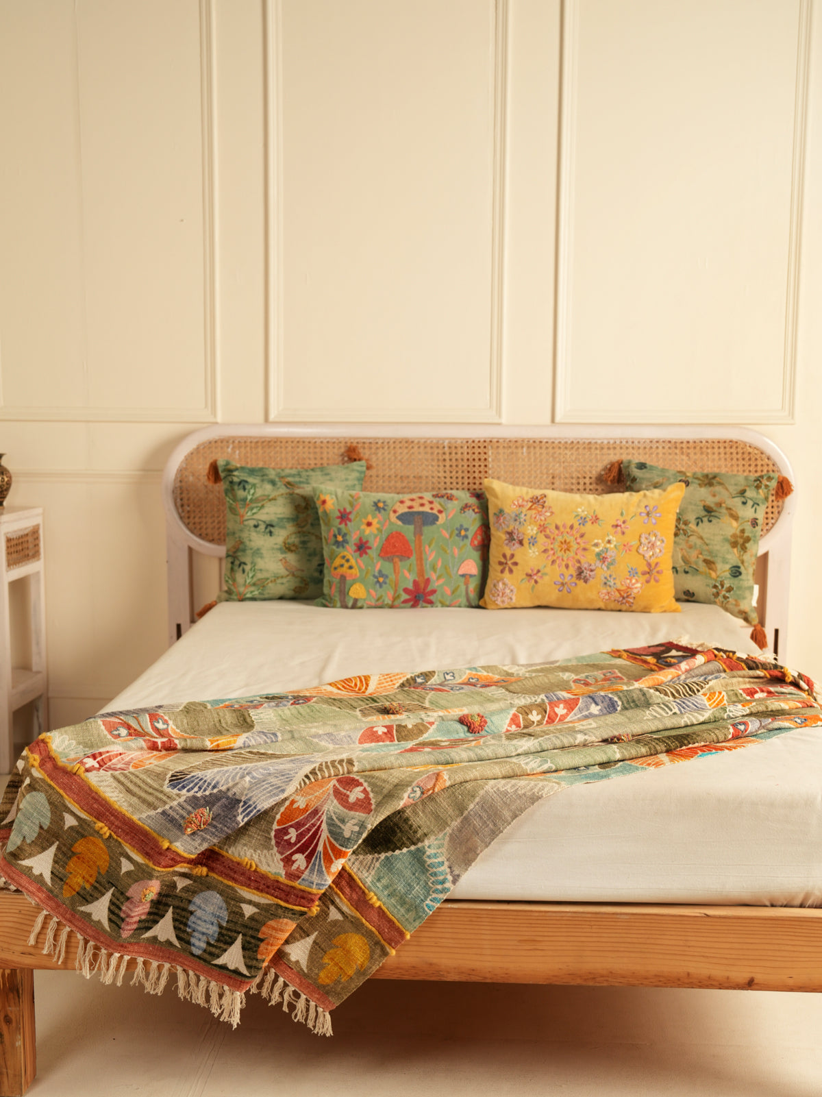 Meadow Leaf Embroidered Throw