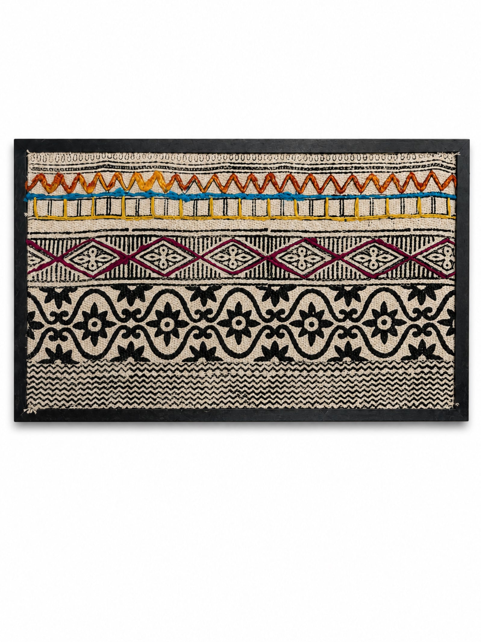 Nomadic Threads Block Printed Embroidered Wall Frame