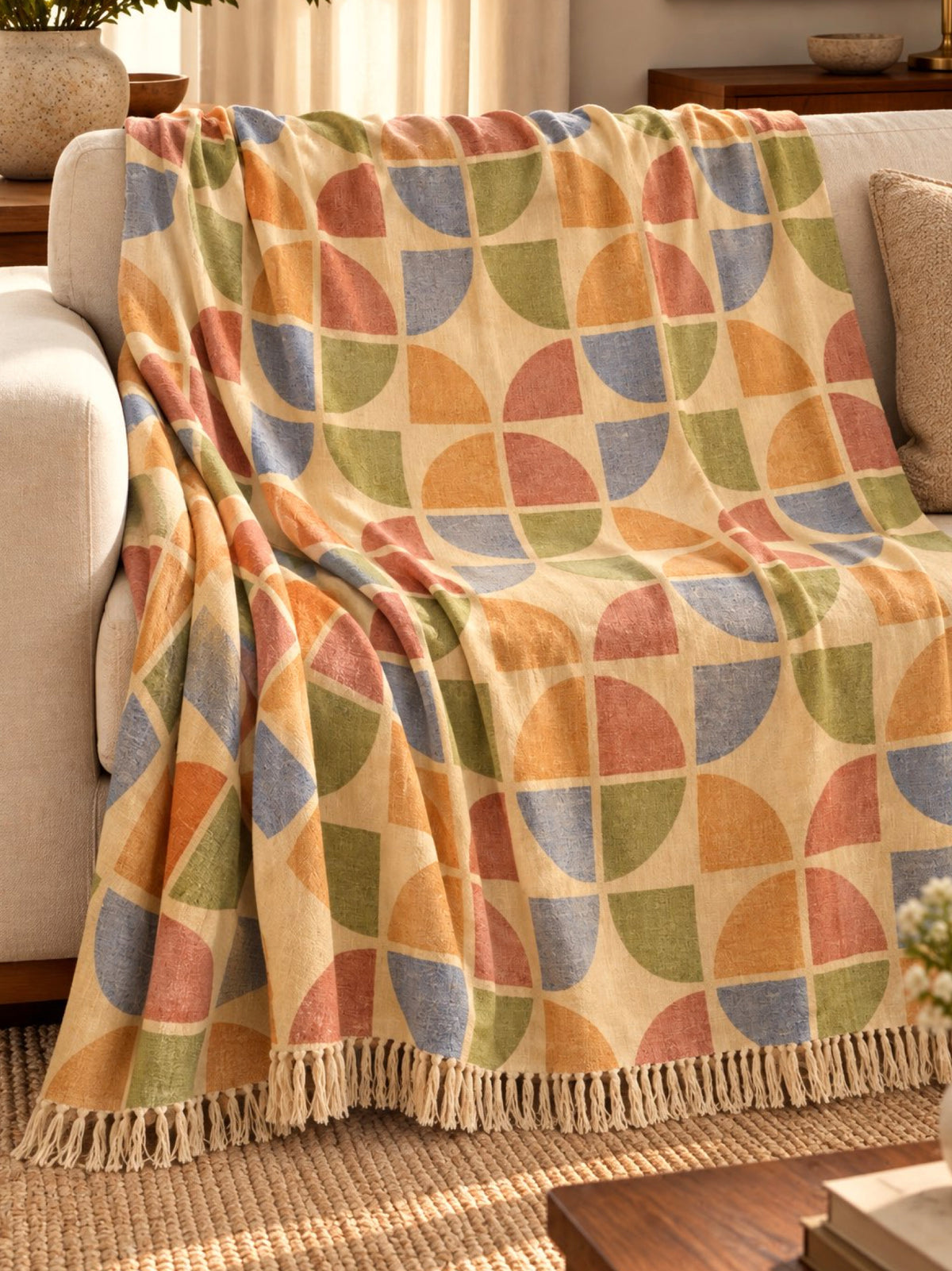 Arc Geometric Printed Throw