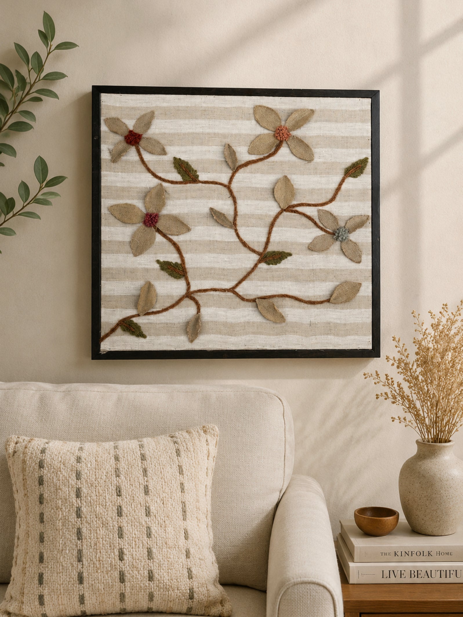 Whispering Vines Embroidered Wall Frame
