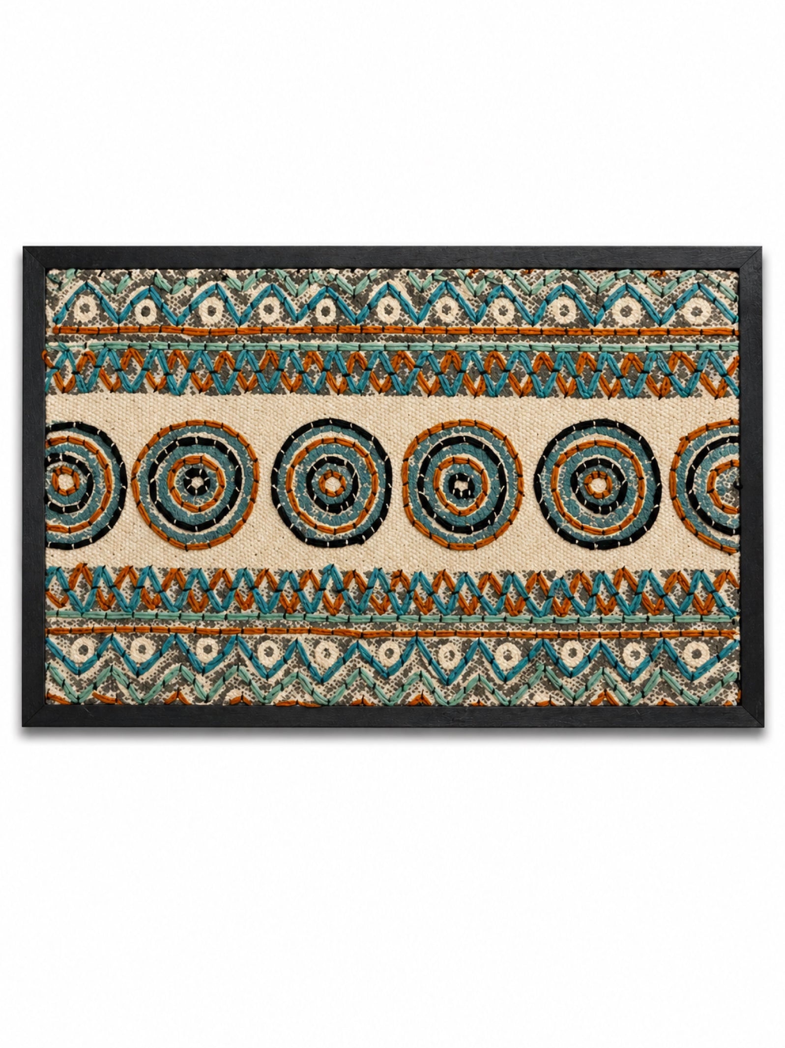 Nomadic Threads Block Printed Embroidered Wall Frame