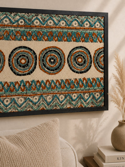 Nomadic Threads Block Printed Embroidered Wall Frame