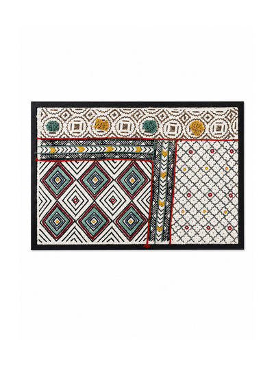 Nomad Geometry Block Printed Embroidered Wall Frame