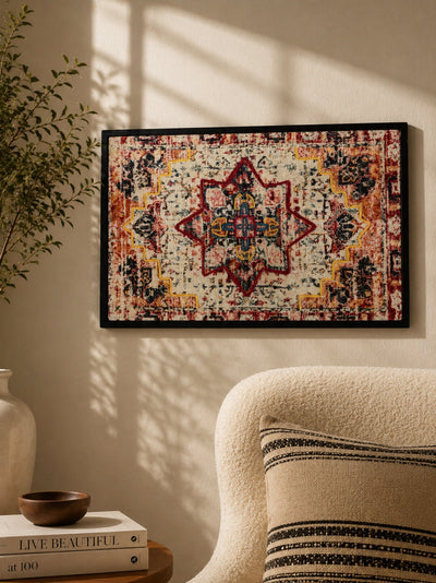 Boho Tribal Starburst Embroidered Wall Frame