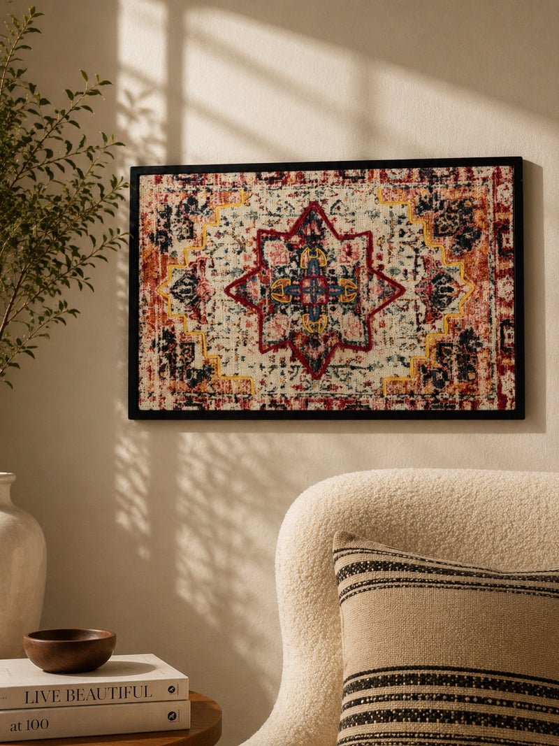 Boho Tribal Starburst Embroidered Wall Frame