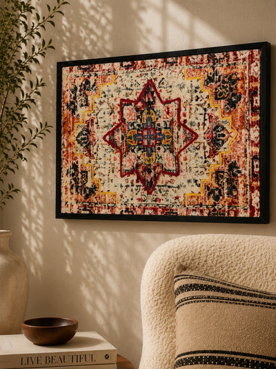 Boho Tribal Starburst Embroidered Wall Frame