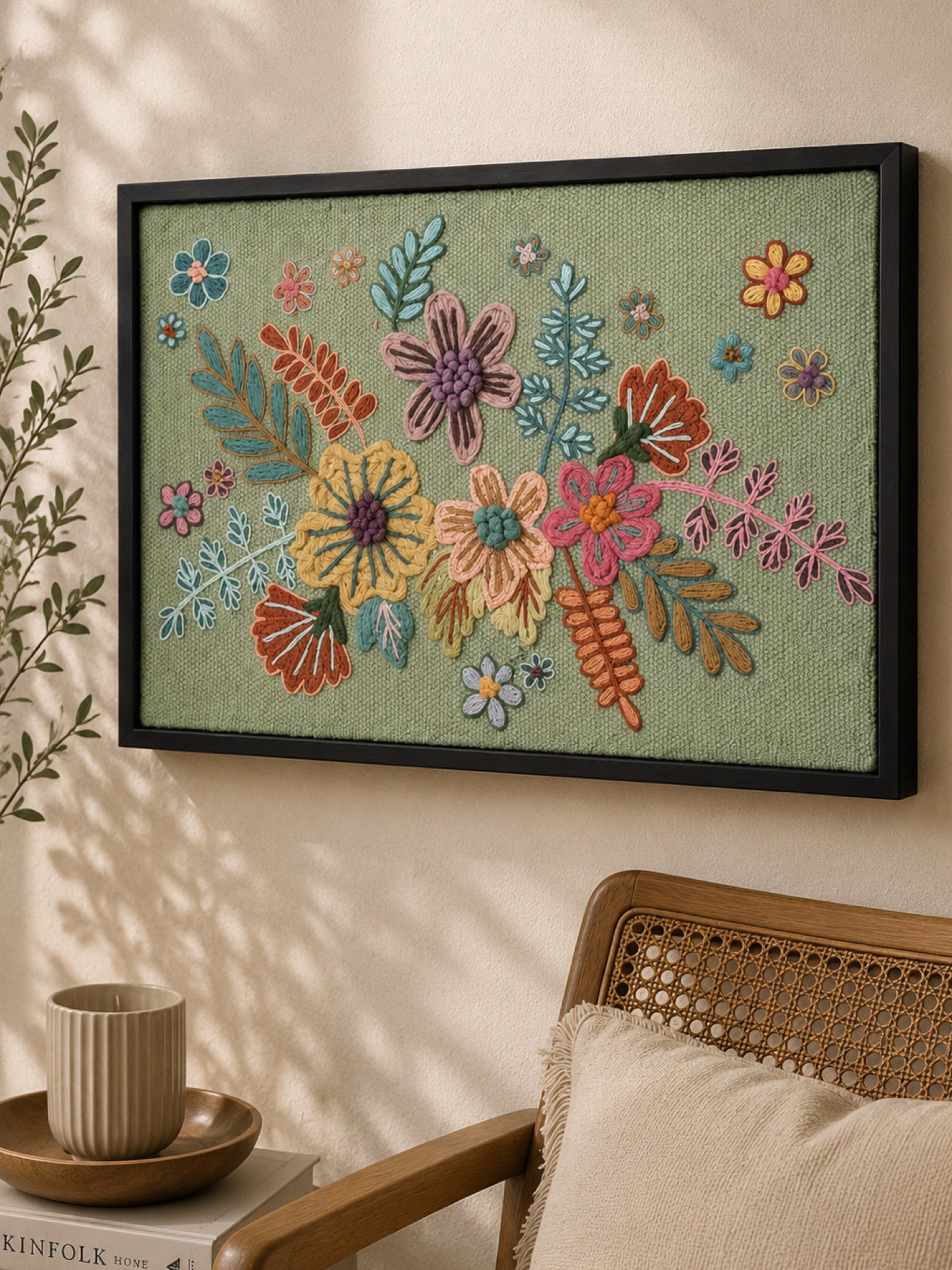 Wildflower Whisper Embroidered Wall Frame