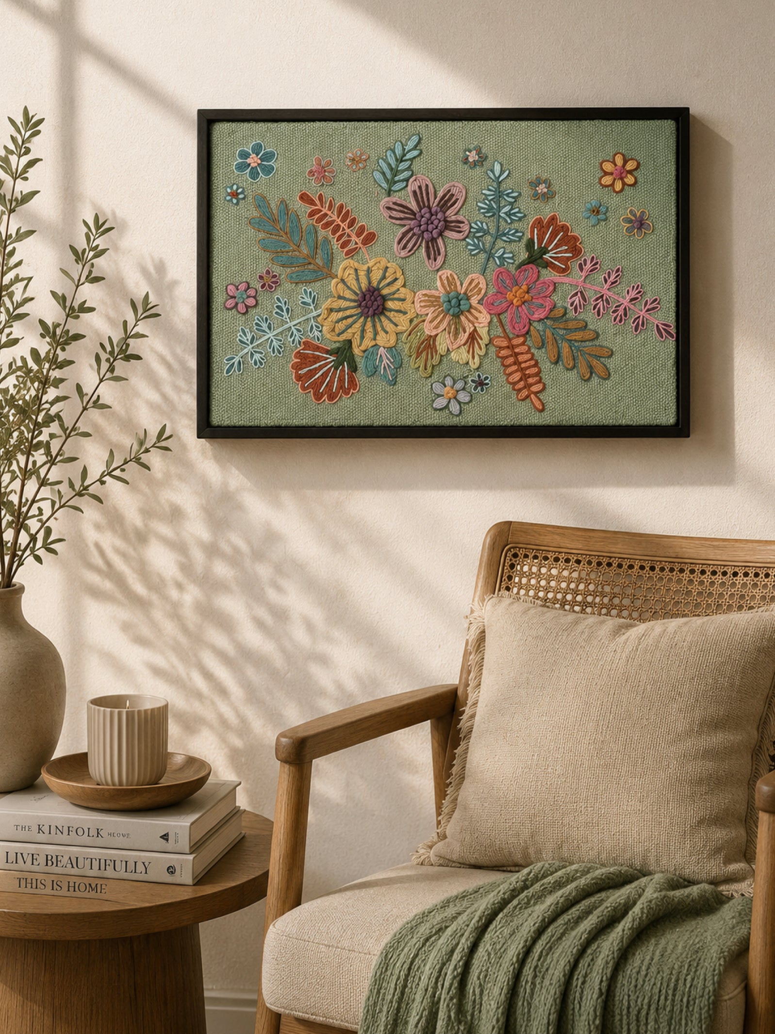 Wildflower Whisper Embroidered Wall Frame