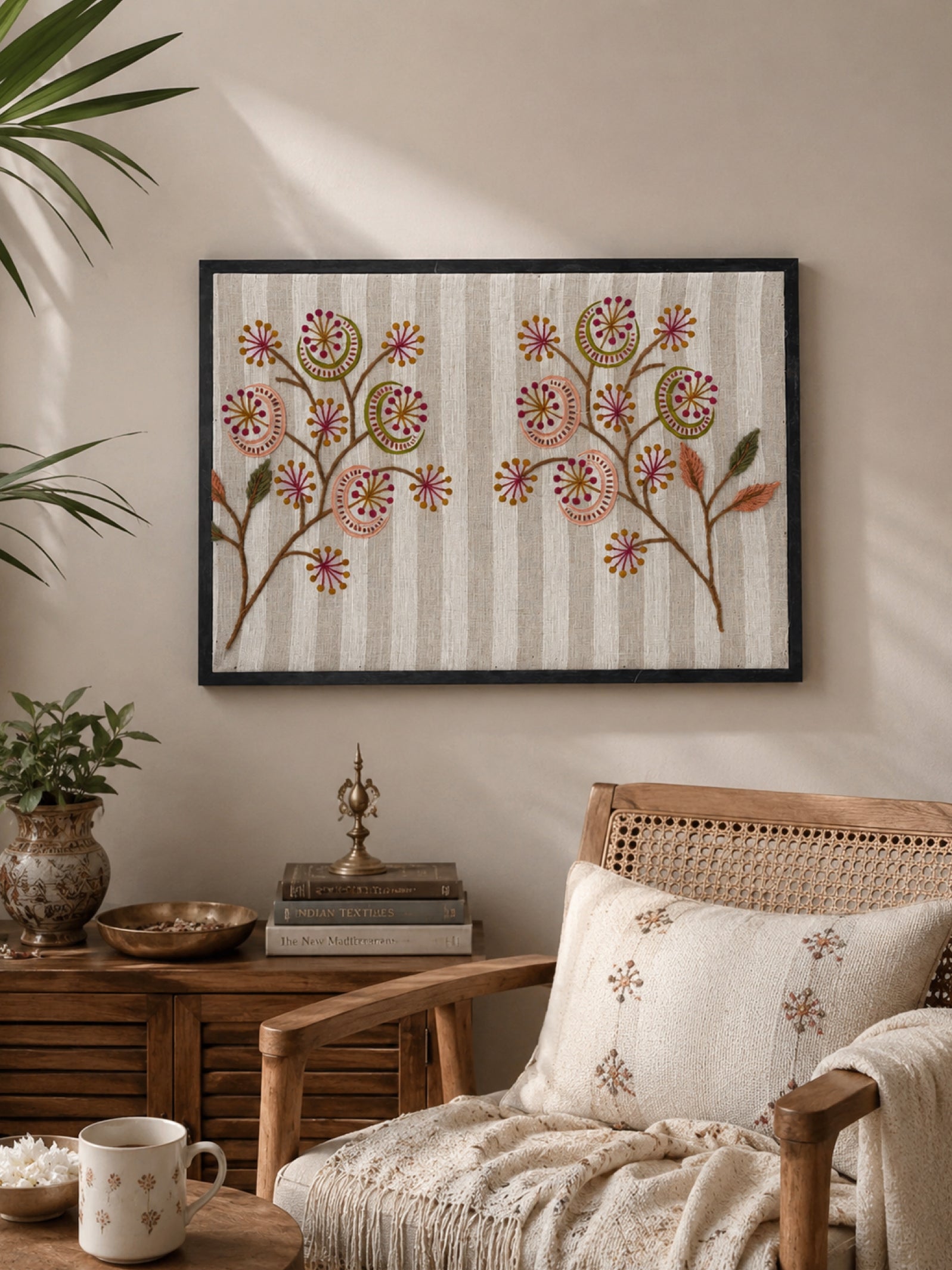 Blossom Vine Embroidered Wall Frame