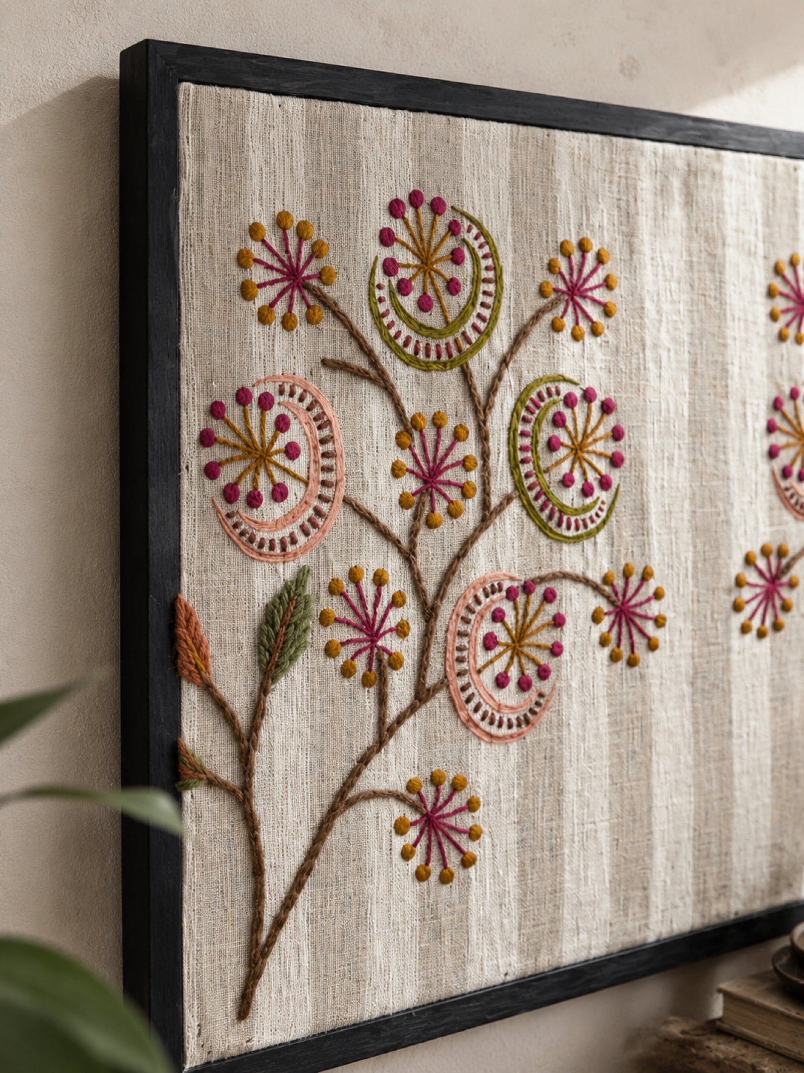 Blossom Vine Embroidered Wall Frame