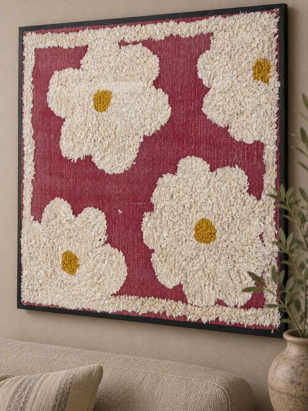 Daisy Blush Tufted Wall Frame