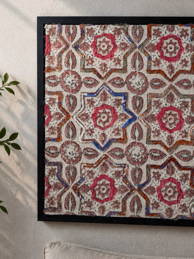 Rang Mahal Block Printed Embroidered Wall Frame