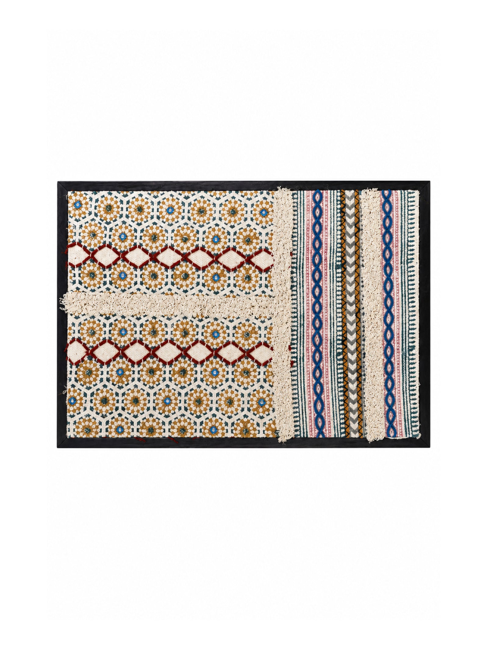 Mosaic Block Printed Embroidered Frame