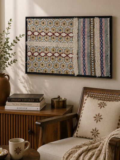 Mosaic Block Printed Embroidered Frame