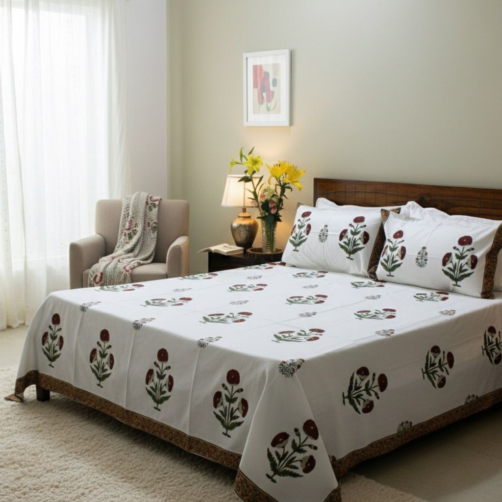 Anandbagh Handblock Bedsheet