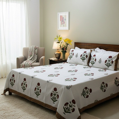 Anandbagh Handblock Bedsheet