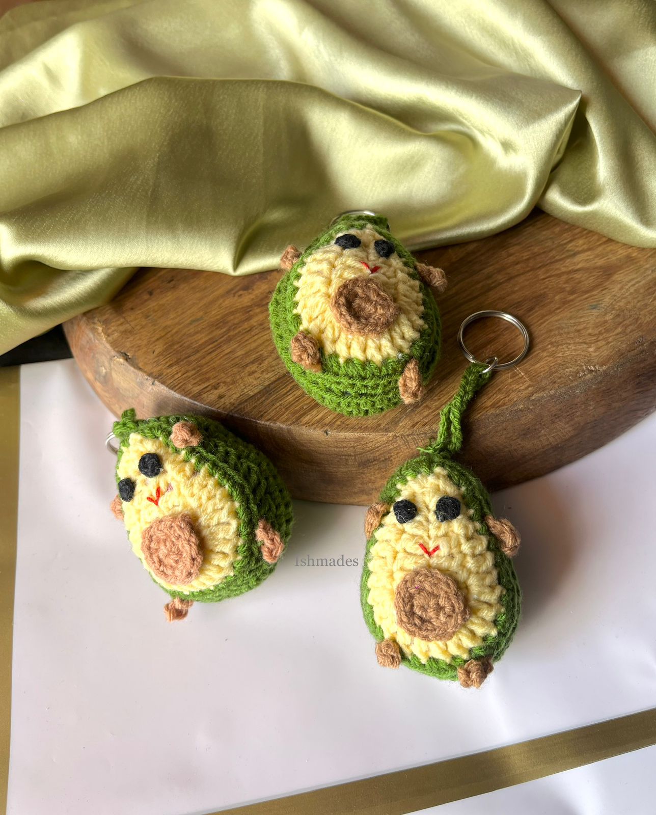 Ishmades Crochet Avocado Keychain