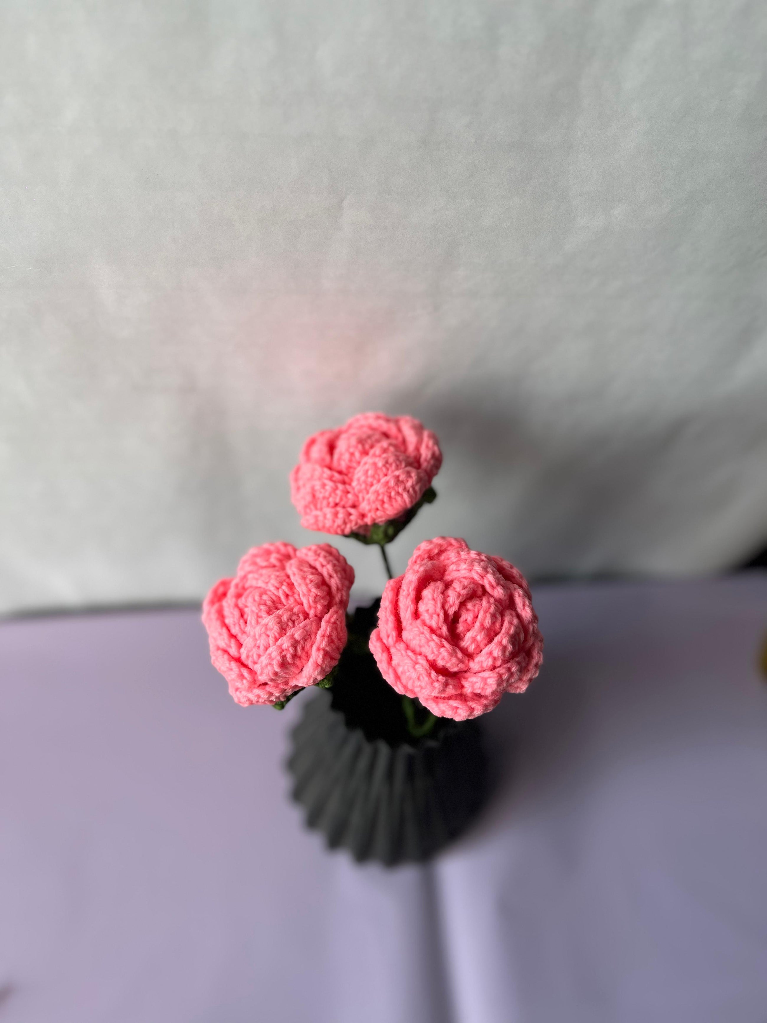 Crochet Pink Roses