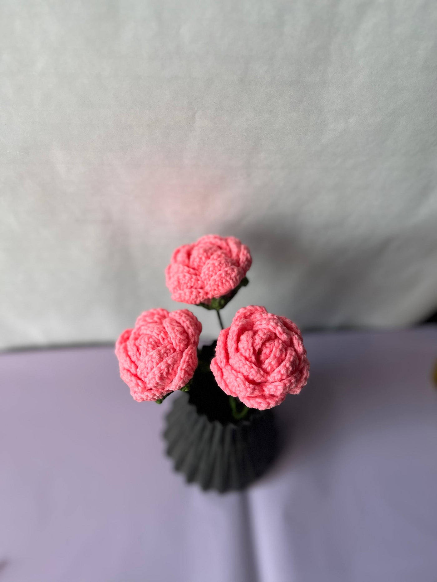 Crochet pink roses (Pack of 3)