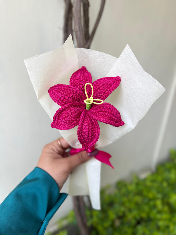 Crochet Pink lily bouquet
