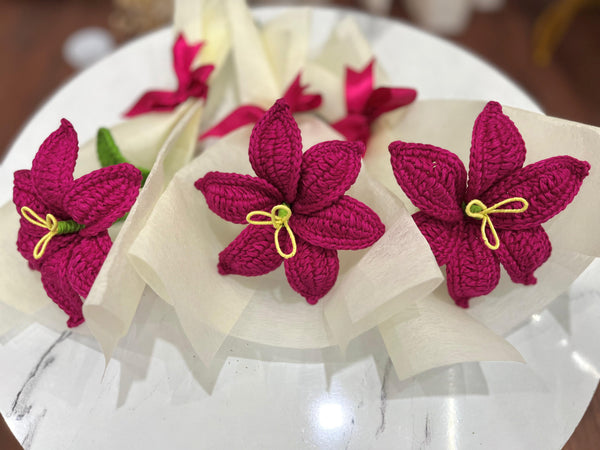 Crochet Pink lily bouquet