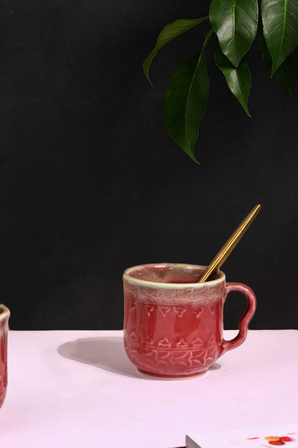 Regal Red Mug by Glimpse Homes | 220 ml | Set of 2 mugs