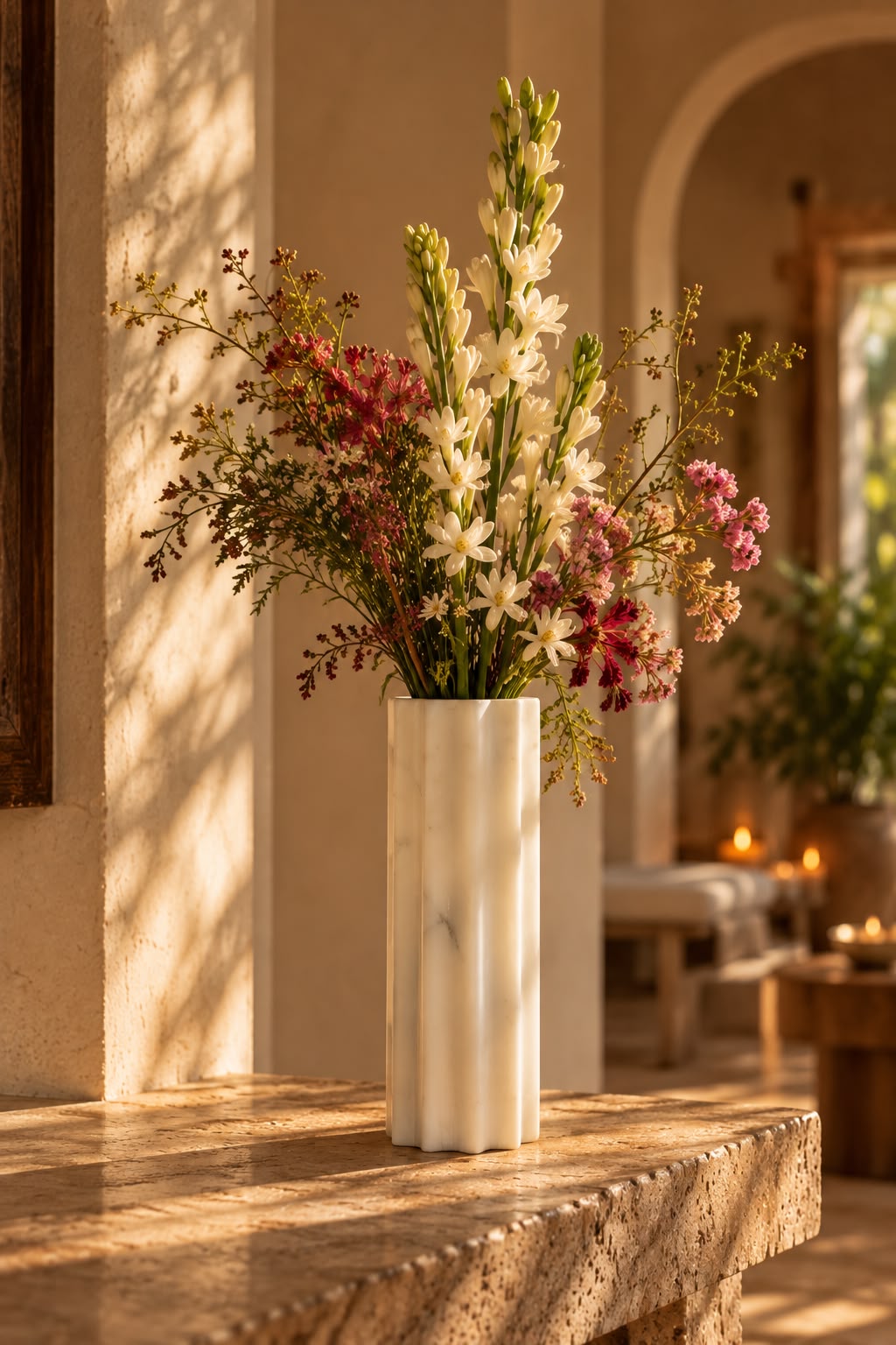Fluted Marble Vase