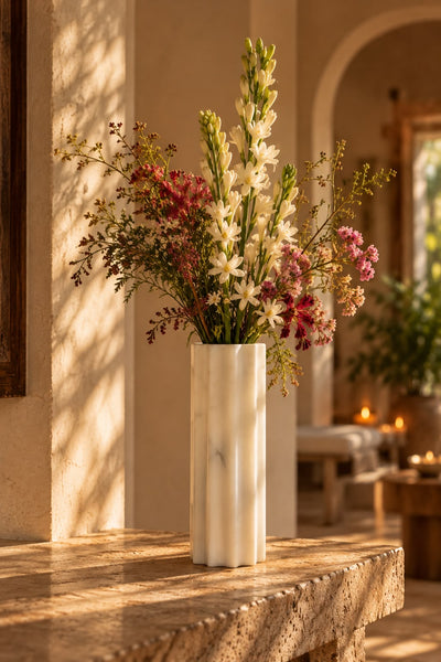 Fluted Marble Vase