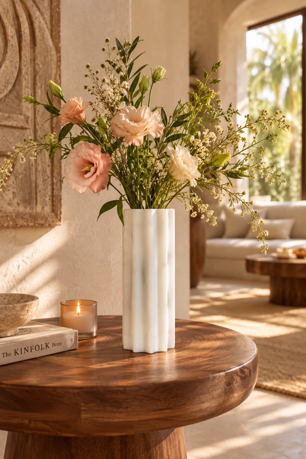 Fluted Marble Vase