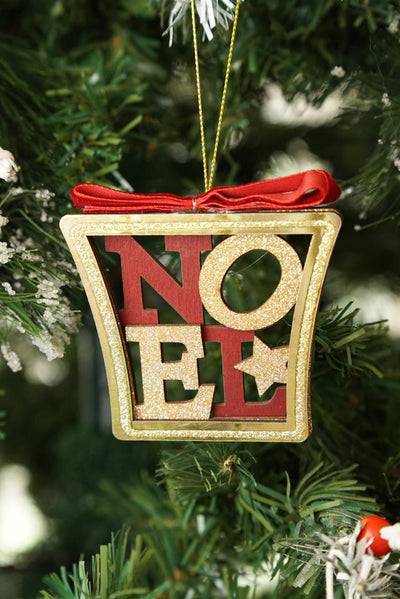 Gold & Green NOEL Hanging Ornament