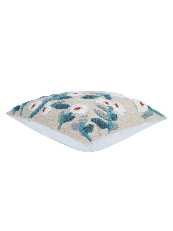 Cushion Cover - White Bloom Embroidered