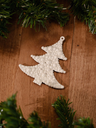 White Christmas Tree Shaped Hanging Pack Of 2