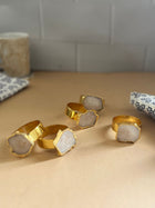 Crystal Agate Napkin Rings Set