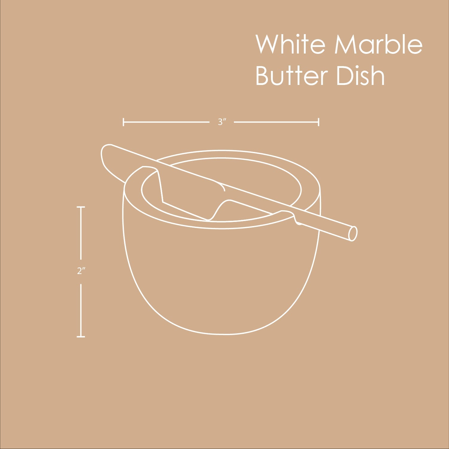 Marble Butter Dish & Knife