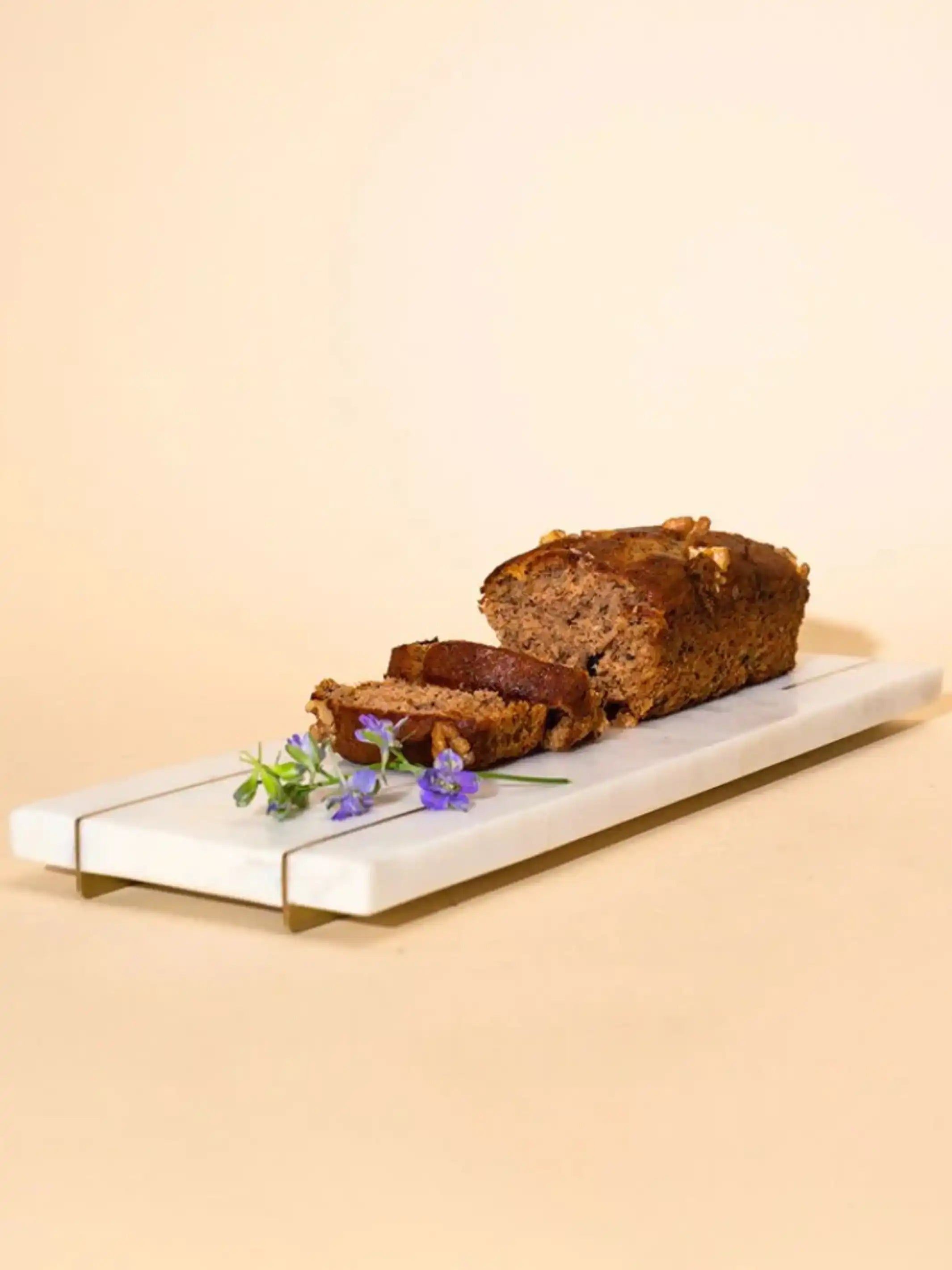 White Marble Cake Stand and Tray Set with Gold Base