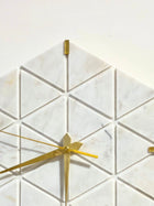 White Marble Hexagon Wall Clock