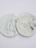 Round Coaster - White Marble Plain