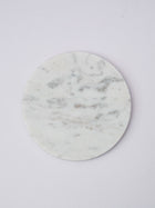 Round Coaster - White Marble Plain