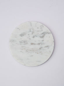 Round Coaster - White Marble Plain