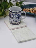 Square Coaster Set of 2 - White Marble Plain