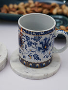 Round Coaster - White Marble Plain